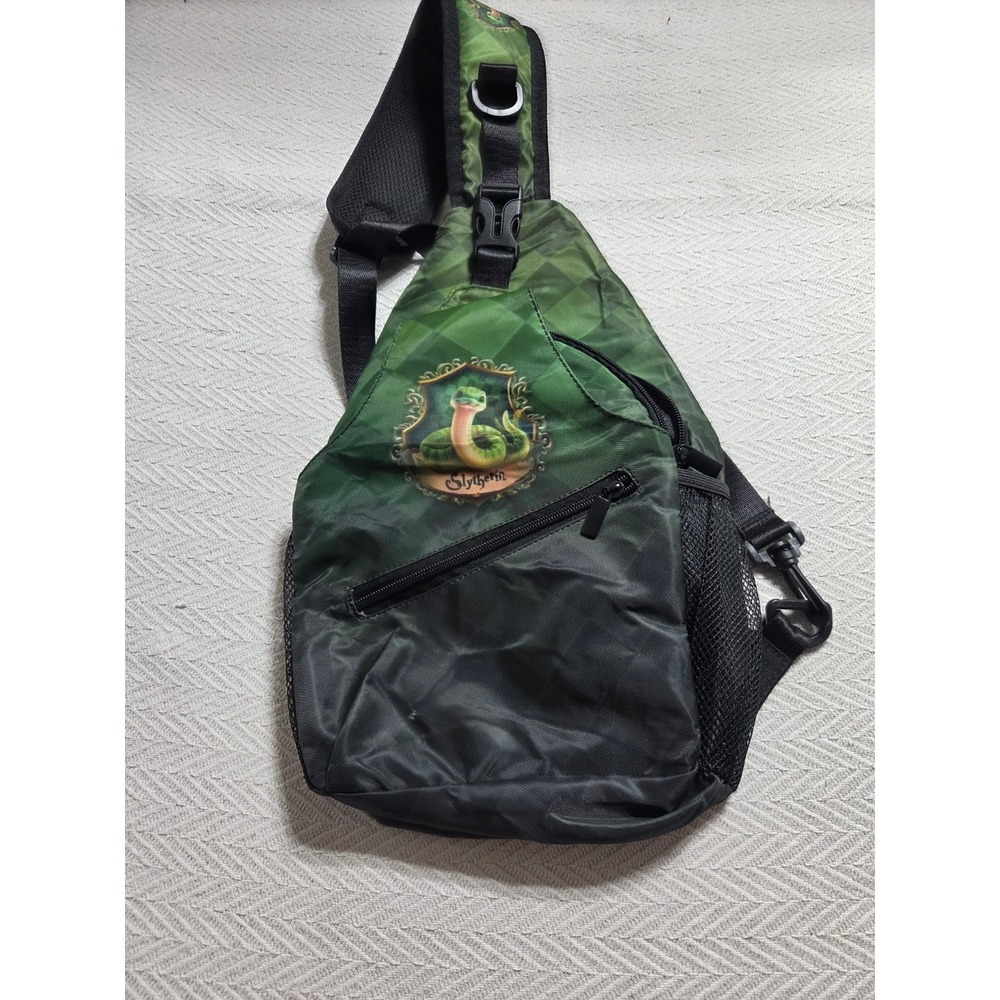 Harry Potter Slytherin Sling Backpack Crossbody Bag Green Snake Crest Travel Bag